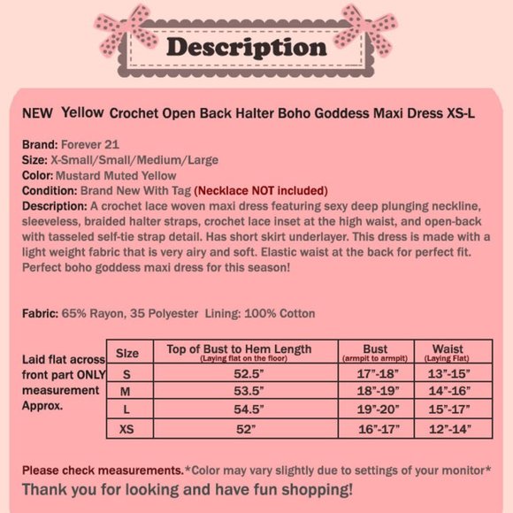 Yellow Crochet Lace Open Back Halter Maxi Dress - Picture 10 of 10